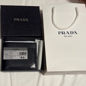 Prada Black Saffiano Leather Card Holder